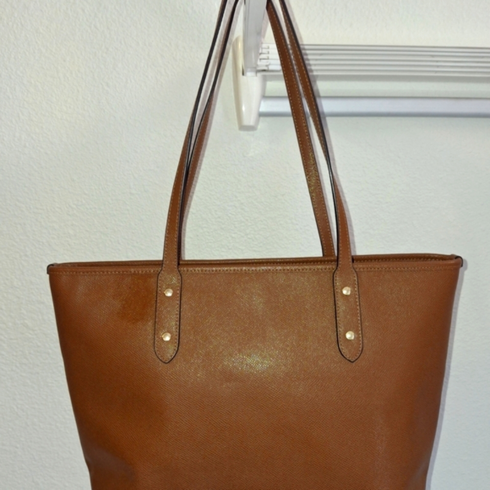 Coach Brown Leather Tote Bag - Picture 3 of 7